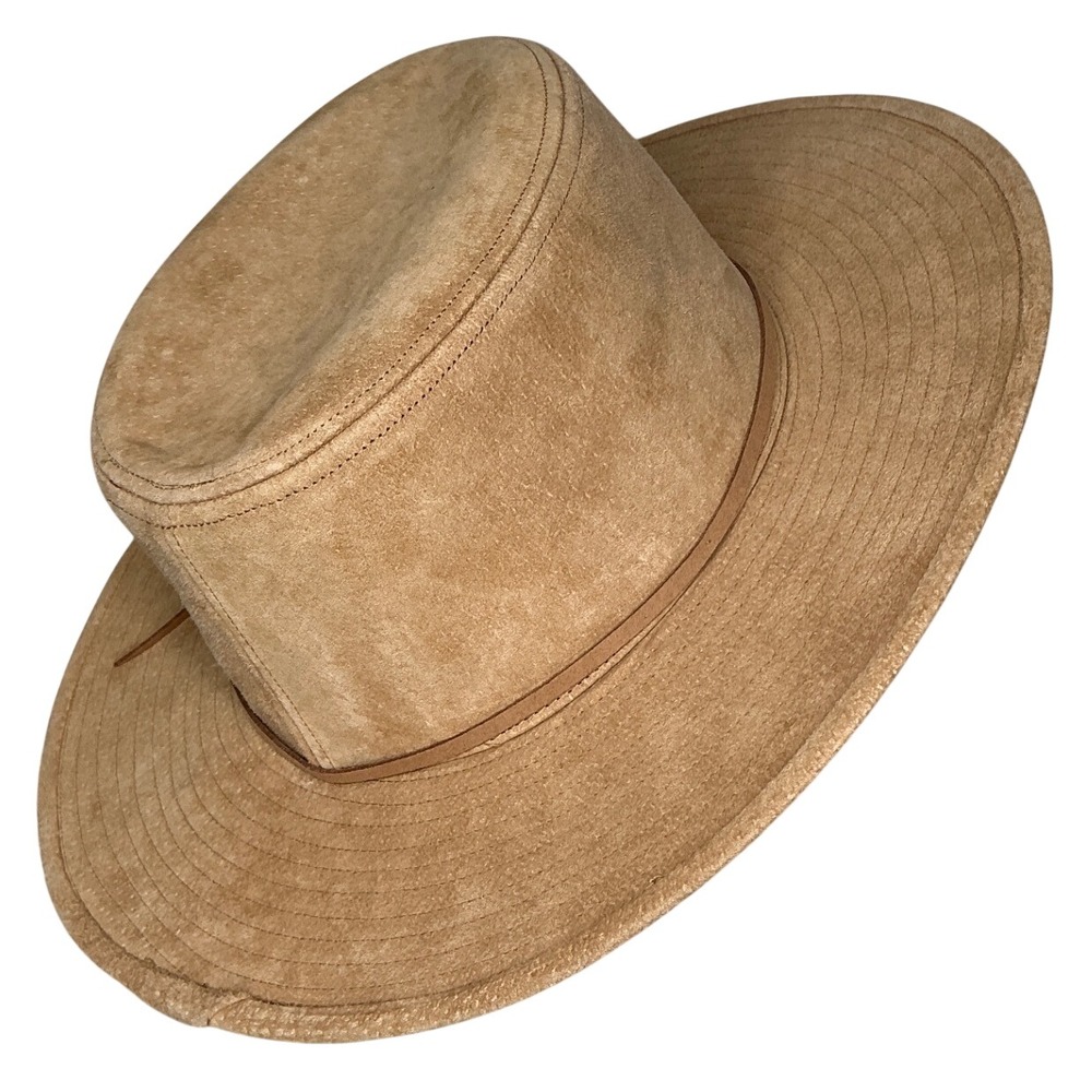 Anthropologie WYETH Billie Tan Leather Western Style Hat One Size Cowgirl Chic - Picture 2 of 7